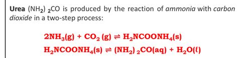 Solved Urea Nh Co Is Produced By The Reaction Of Ammonia Chegg