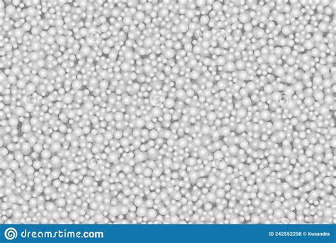 White Styrofoam Balls Texture Abstract Seamless Pattern Stock Vector