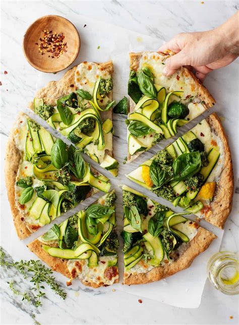 Herb Garden Zucchini Pizza Recipe Love And Lemons