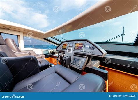 Interior Shot Of The Control Room Of The Boat Stock Image Image Of