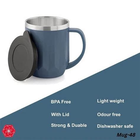 Plain Round Stainless Steel Insulated Coffee Mug Mug 48 Capacity