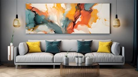 Premium AI Image | A grey couch on modern living room