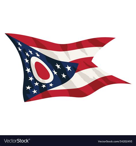 State ohio flag waving Royalty Free Vector Image