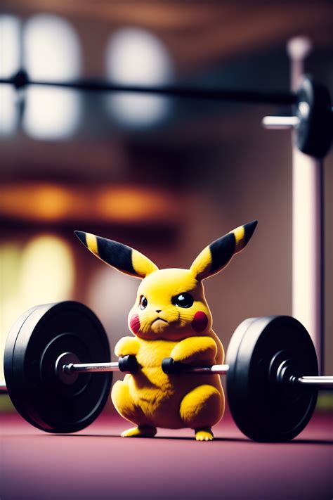 Lexica Pikachu Doing Deadlifts And Getting Swole At A Luxury Gym