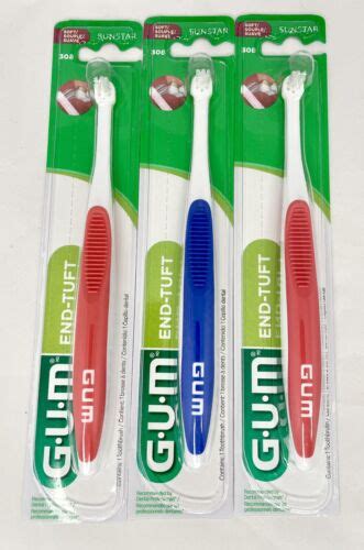 3 X Gum 308 End Tuft Toothbrush Extra Small Head For Hard To Reach Areas 70942003087 Ebay