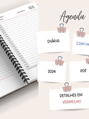 Miolo De Agenda 2023 Para Imprimir Diária Cinza Horas Elo7