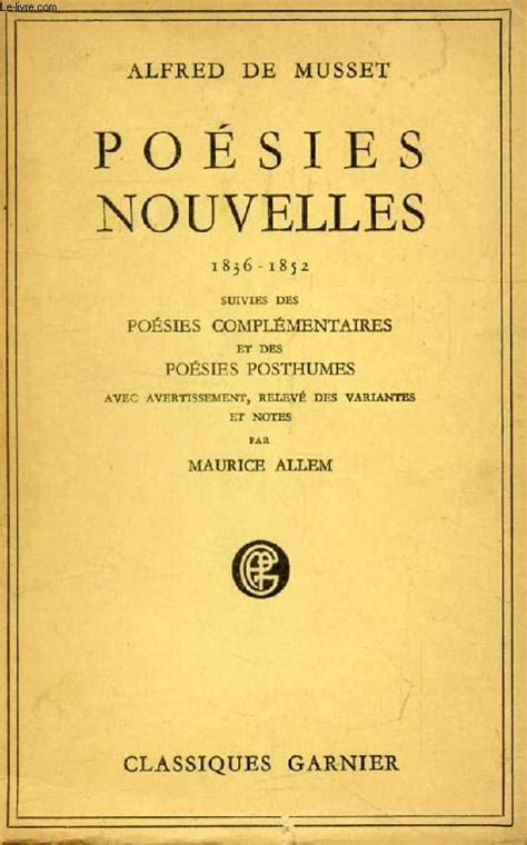 Poesies Nouvelles By Musset Alfred De Bon Couverture Souple