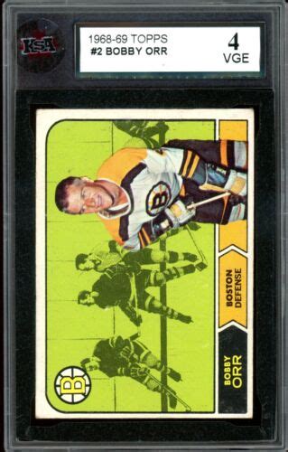 1968 69 Topps NHL Hockey 2 Bobby Orr HOF KSA 4 VG EX Boston Bruins