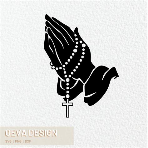 Praying Hands Svg Rosary Beads Svg Bible Religious Icon Jesus Mary Prayer Christian God Catholic