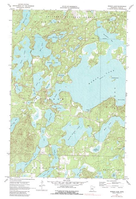 Woman Lake Topographic Map Scale Minnesota