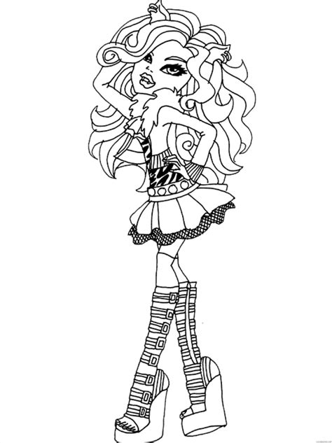 Monster High Clawdeen Wolf Coloring Pages Coloring4free