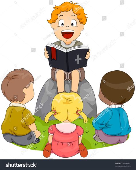 Illustration Kids Having Bible Study Stock Vector 68394601 Shutterstock