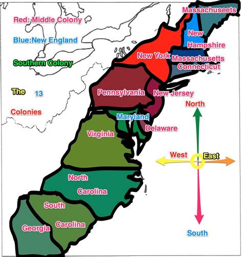 Colonies Us States Map Map