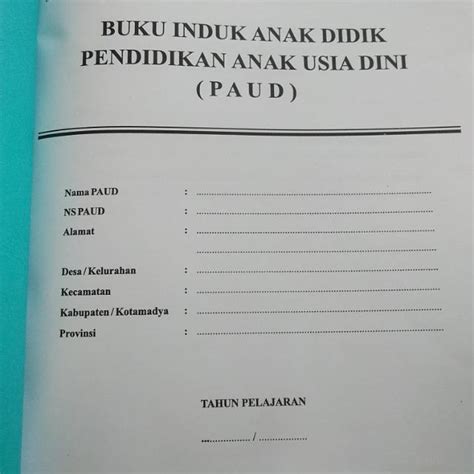 Jual Buku Induk Anak Didik Paud Dan Tk Shopee Indonesia