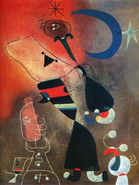 Joan Miro Women And Bird In The Moonlight