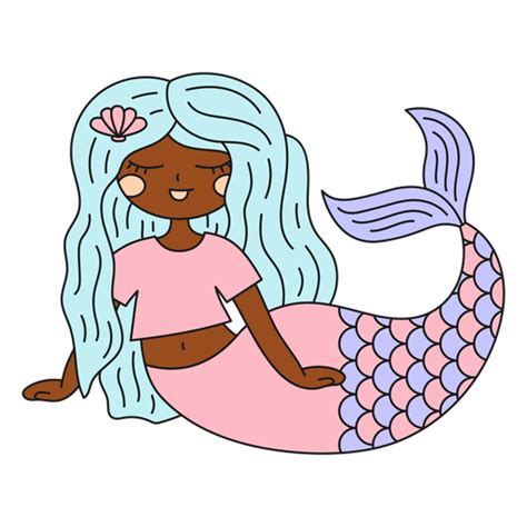 Design Png E Svg De Ilustração De Personagem De Sereia Calma Para Camisetas