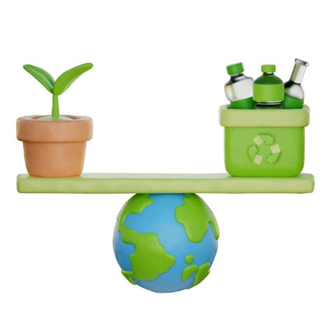 Premium Photo 3d World Globe With Plant And Recycling Bin Save The