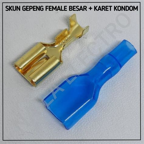 Skun Gepeng Set Female Besar Karet Skun Skun Kabel Konektor