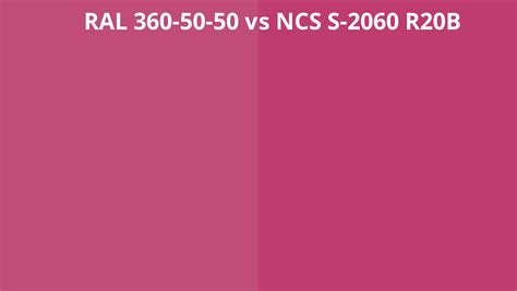 Ral 360 50 50 Vs Ncs S 2060 R20b Ral Colour Chart Uk