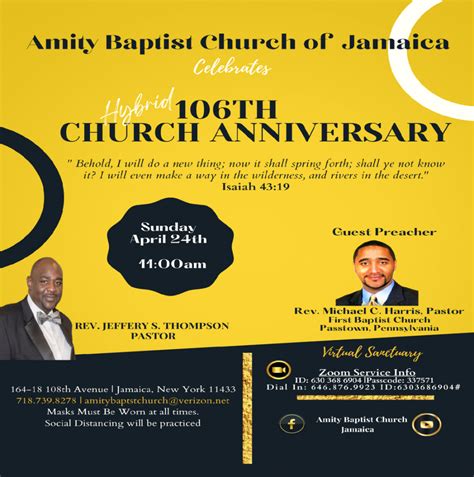 106th Church Anniversary Amity Baptist Church Jamaica Ny 11433