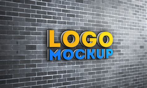 Brick Wall 3D Logo MockUp