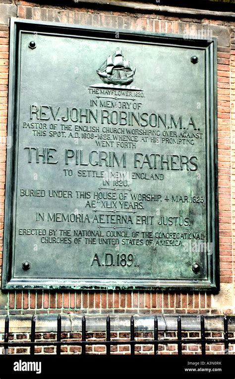 John Robinson pastor Pilgrim Fathers Pilgrims Father Leiden Mayflower ...