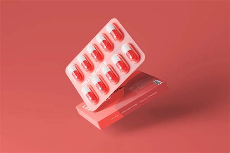 Capsule Blister With Box Mockup Mockup Free