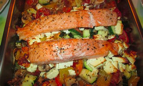 Low Carb Lachs Mit Mediterranem Ofengem Se Und Feta Gute Rezepte