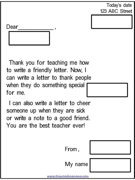 Writing A Friendly Letter