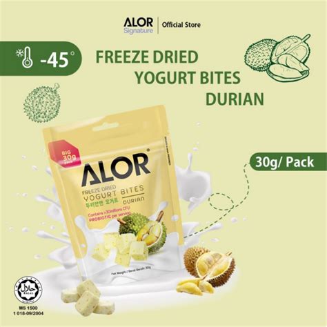 Alor Freeze Dried Durian Yogurt Bites 30g Shopee Malaysia