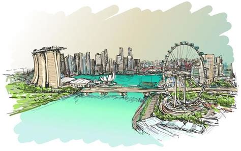 Singapore Skyline Vector Art, Icons, and Graphics for Free Download