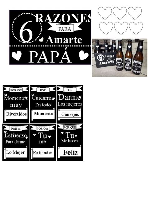 2 DISEÑOS 6 razones PARA AMARTE PapA Sorpresa para papa Regalo para