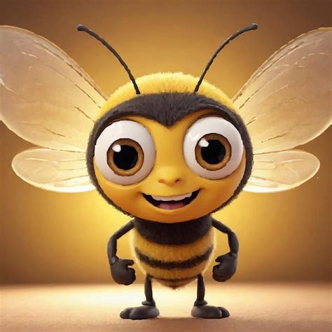 Bee With Big Eyes And A Big Yellow Bee With Big Eyes Premium AI