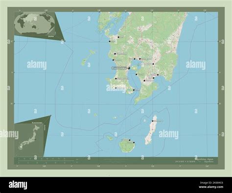 Kagoshima Prefecture Of Japan Open Street Map Locations And Names Of