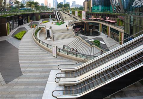 Guangzhou, China-23 AUG 2018:Parc Central Shopping Mall Landscape Open ...