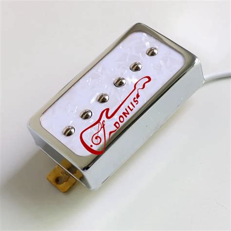 Donlis Pearloid Top Plate Alnico 5 P90 Humbucker Sized Lp Guitar Pickup