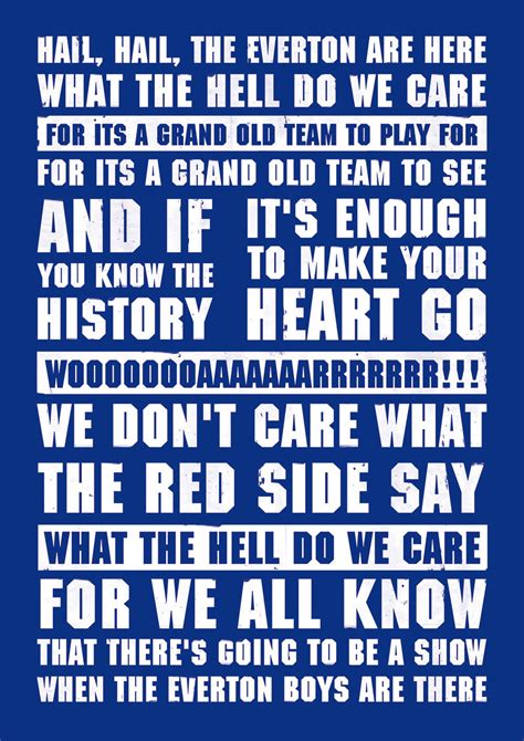 Everton Football Soccer Song Lyrics Anthem Poster Print | Etsy