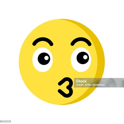 在白色背景上隔離的吻 Emoji 表情圖示向量圖形及更多卡通圖片 卡通 可愛 圖示 Istock