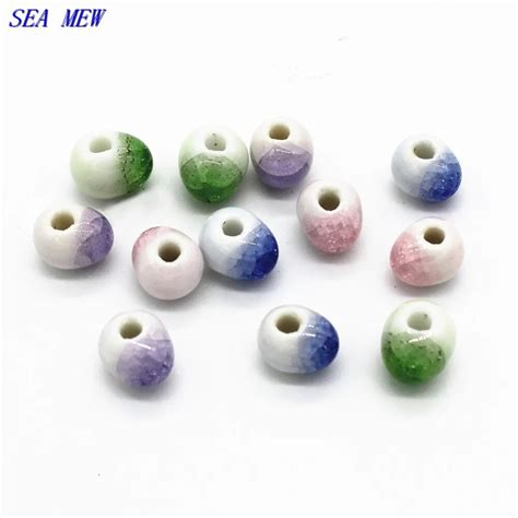 40pcs Wholesale 8mm Ceramic Beads 6 Colors Porcelain Beads Handmade Diy Loose Beads For Jewelry