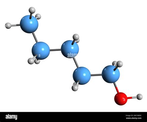 3d Image Of Amyl Alcohol Skeletal Formula Molecular Chemical