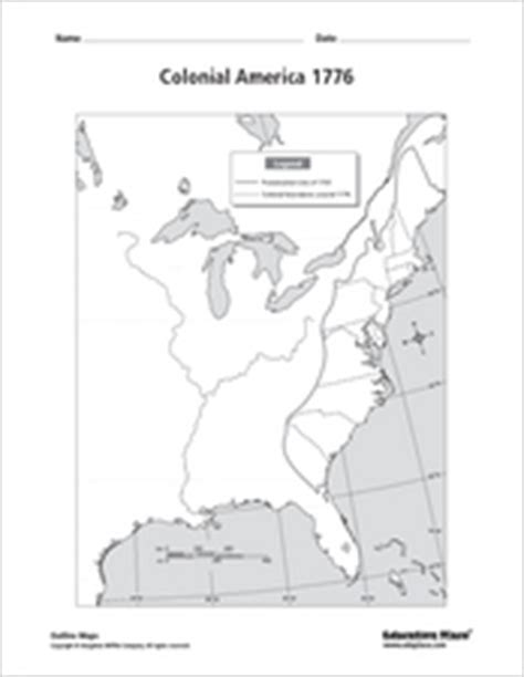 Colonial America 1776 Map Organizer for 5th - 12th Grade | Lesson Planet