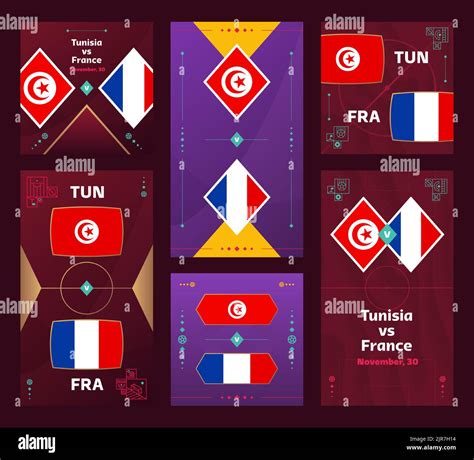 Tunisia Vs France Match World Football Vertical And Square Banner