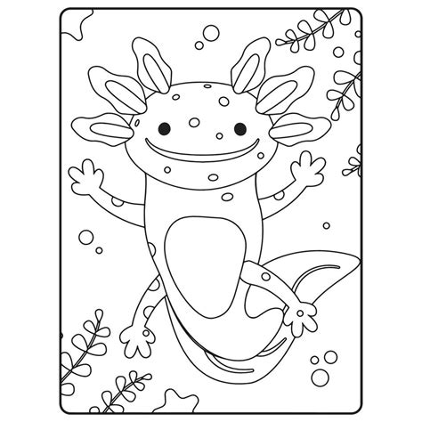 P Ginas Do Livro De Colorir Axolotl Para Crian As Vetor No