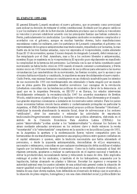 EL Empate 1955-1966 - Etapa de 1955-1966 argentina - EL EMPATE: 1955
