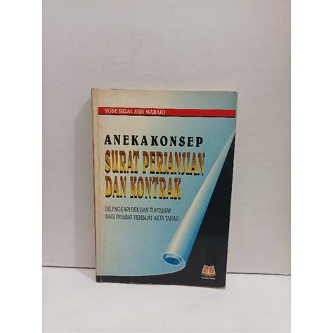 Jual Buku Aneka Konsep Surat Perjanjian Dan Kontrakby Yose Rizal Sidi