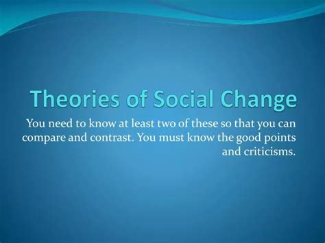 PPT - Theories of Social Change PowerPoint Presentation, free download ...