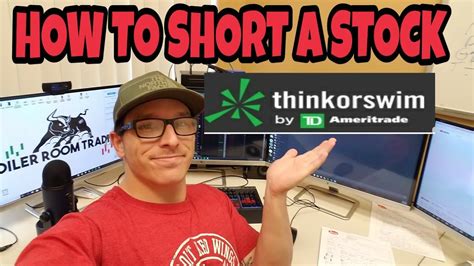 How To Short Sell A Stock Td Ameritrade Think Or Swim Youtube