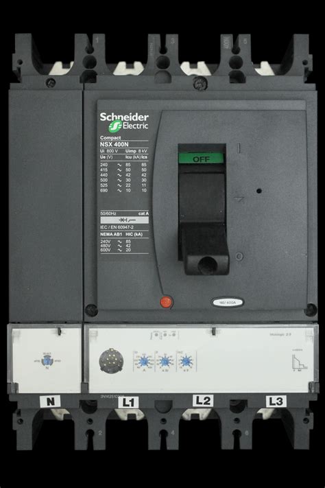 SCHNEIDER 400 50kA FOUR POLE MCCB NSX400N Used Circuit Breaker