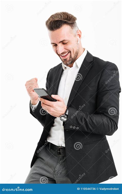 Portrait Of A Happy Businessman Dressed In Suit Stock Photo Image Of