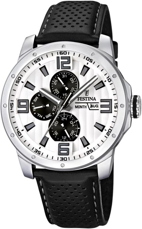 Festina Herren Armbanduhr Sport Multifunktion Analog Quarz Leder F